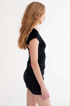 Black Velvet Cross Back Mini Dress