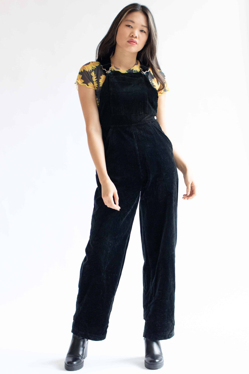 Black Velvet Overalls