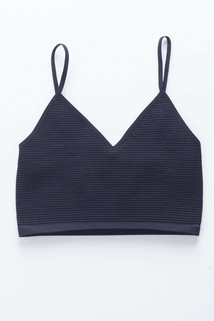 Black Seamless Waffled Cami