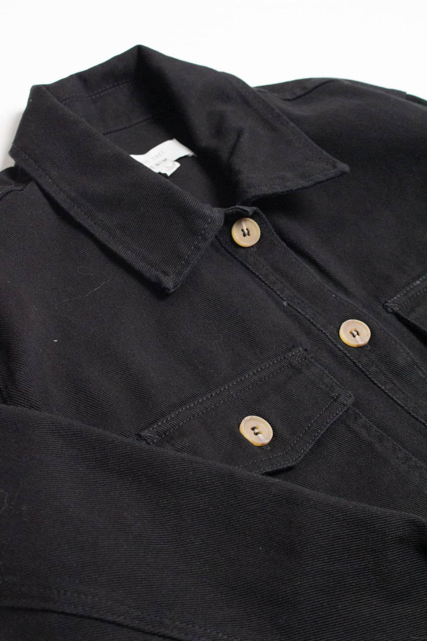 Black Washed Denim Shacket