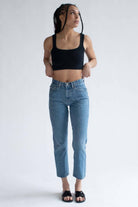 Black Washed Seamless Crop Tank