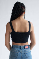 Black Washed Seamless Crop Tank