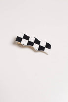 Black Wavy Checkered Hair Clip
