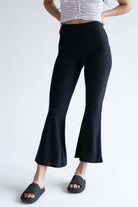 Black Wide Waistband Bell Bottoms 1