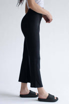 Black Wide Waistband Bell Bottoms 1