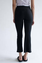 Black Wide Waistband Bell Bottoms 1