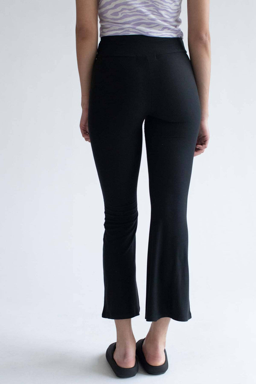 Black Wide Waistband Bell Bottoms 1