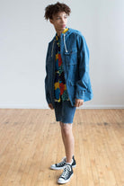 Blue Canvas Hooded Jacket