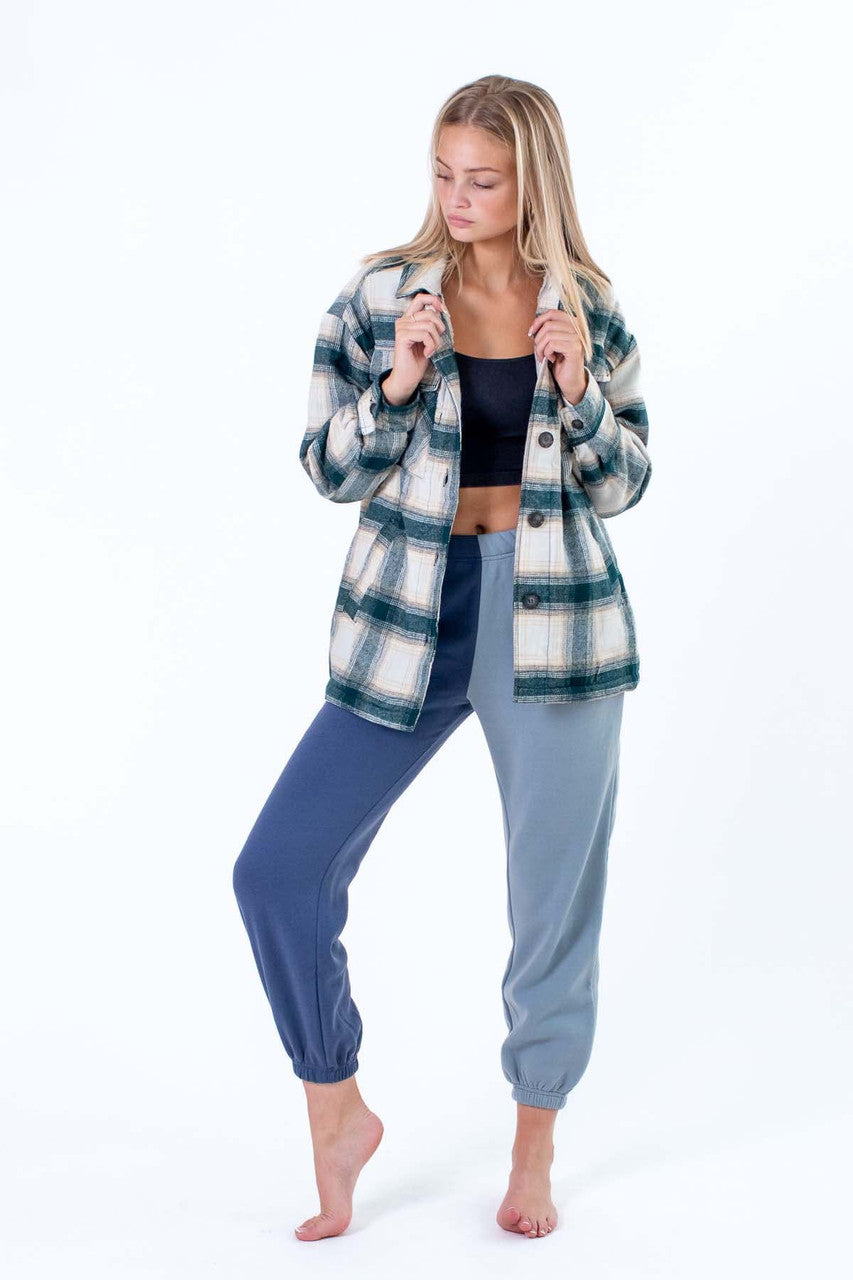 Blue Color Blocked Joggers