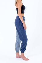 Blue Color Blocked Joggers