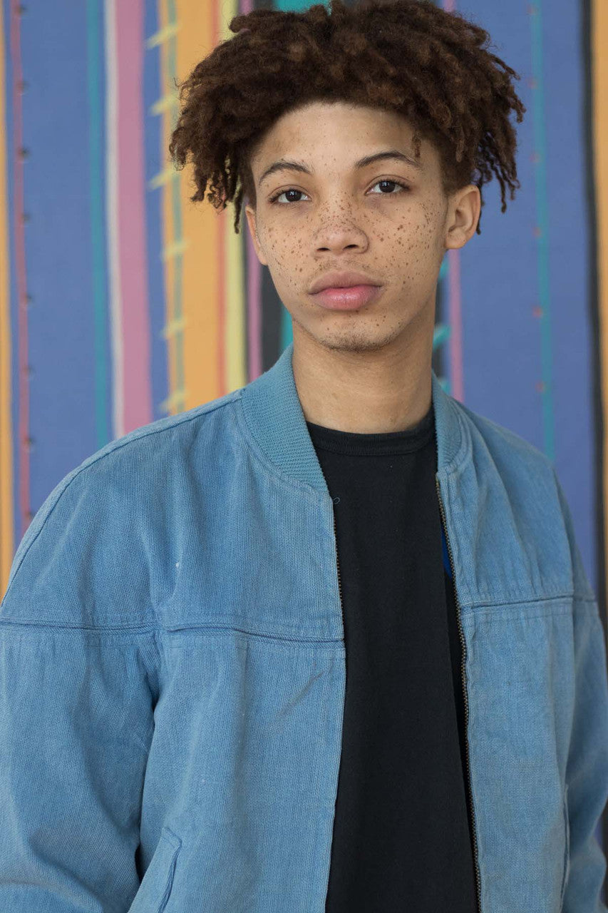 Blue Corduroy Bomber Jacket