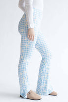 Blue Daisy Gingham Bell Bottoms