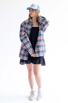 Blue Denim Quilted Plaid Shacket