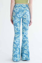 Blue Hawaiian Print Bell Bottoms