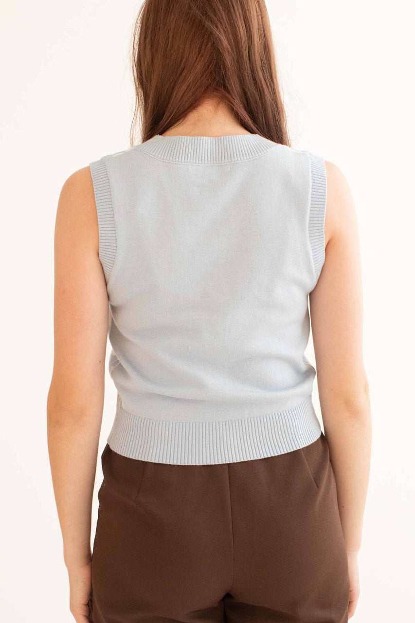 Blue Houndstooth Sweater Vest