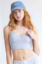 Blue Jacquard Seamless Bralette