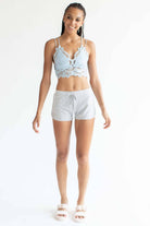 Blue Lace Cross Back Bralette
