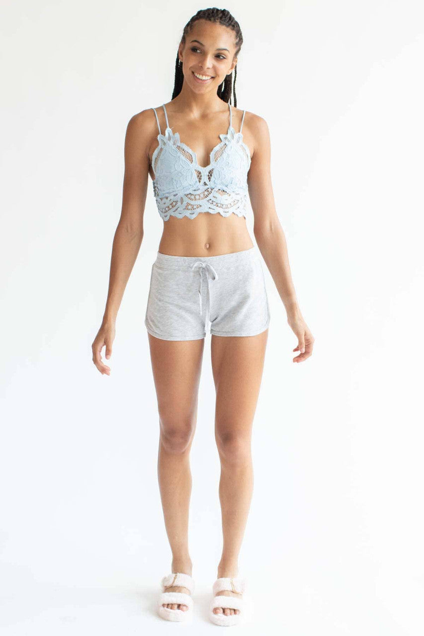 Blue Lace Cross Back Bralette