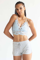 Blue Lace Cross Back Bralette