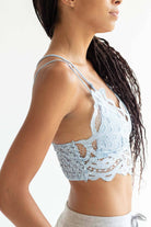 Blue Lace Cross Back Bralette