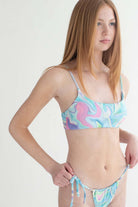 Blue Marble Bikini Top