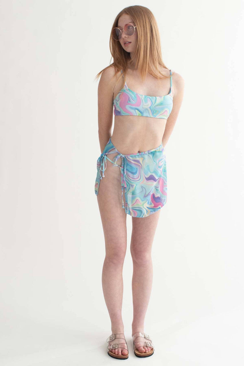 Blue Marble Bikini Top
