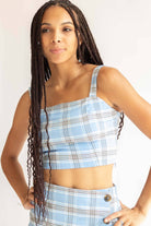 Blue Plaid Stretch Tank
