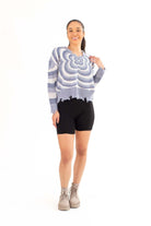 Blue Psychedelic Flower Sweater