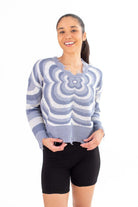 Blue Psychedelic Flower Sweater