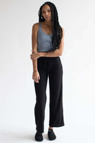 Blue Ribbed Seamless Crop Tank