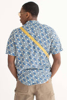 Blue Square Chains Camp Button Up Shirt