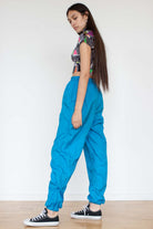 Aqua Nylon Track Pants