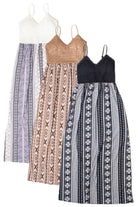 Lace Top Border Print Maxi Dress
