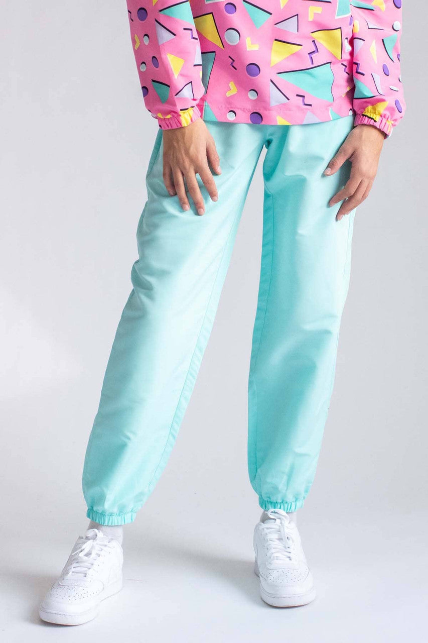 Turquoise Nylon Joggers