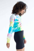 Bright Swirl Rainbow Tie Dye Crop Sweatshirt