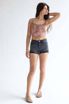 Brown Bandana Ruched Neck Cami