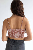 Brown Bandana Ruched Neck Cami