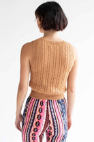 Camel Soft Cable Knit Sweater Vest