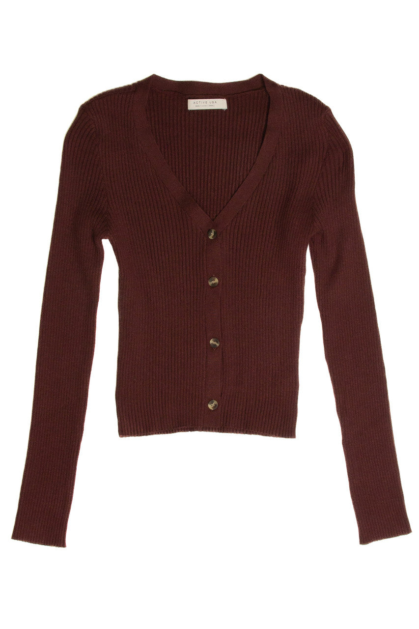 Basic Brown Knit Cardigan