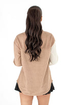 Brown Color Block Corduroy Shirt