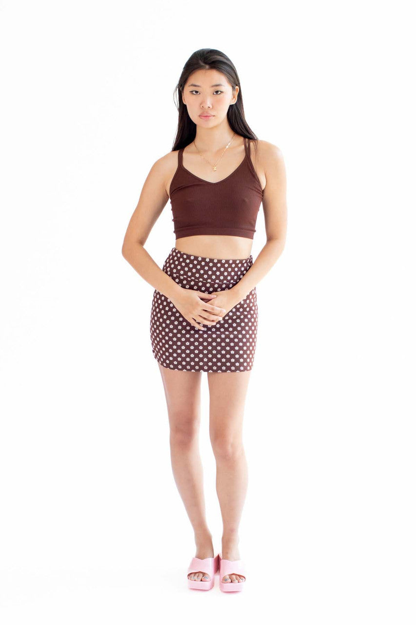 Brown Double Strap Seamless Cami