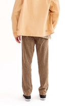 Brown Pinstriped Cotton Pants