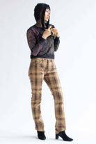 Brown Plaid Jeans