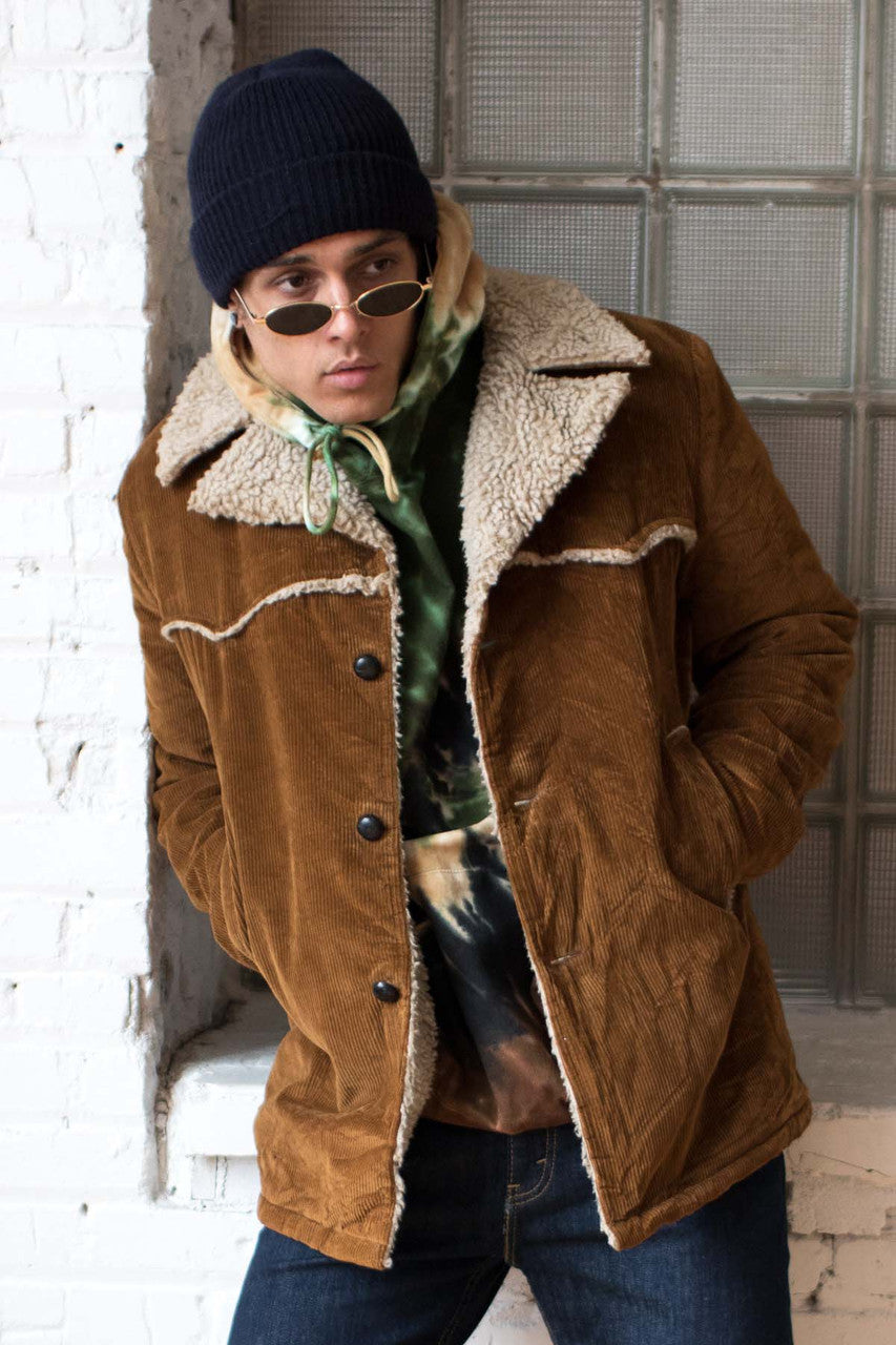 Brown Sherpa Lined Corduroy Coat 3