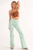 Brown Sparkle Butterfly Cropped Top