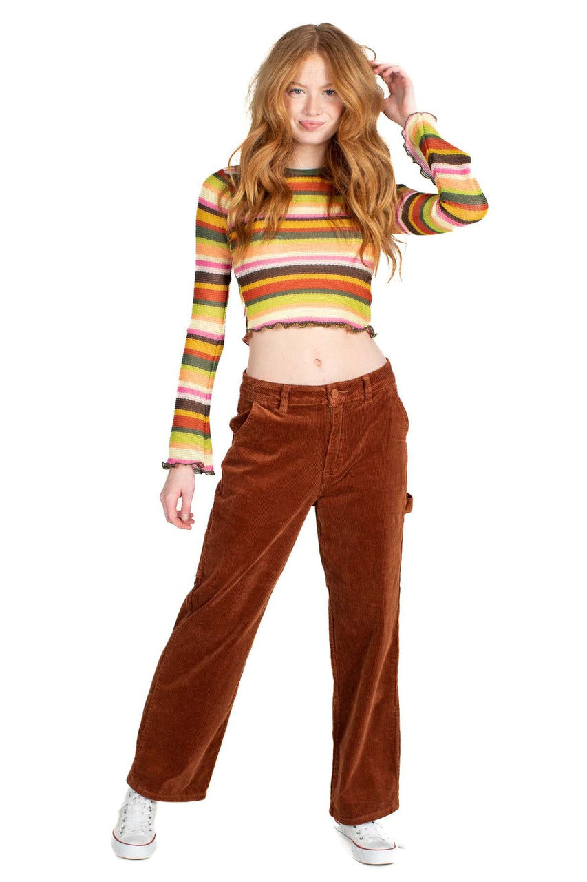 Brown Stretch Corduroy Carpenter Jeans