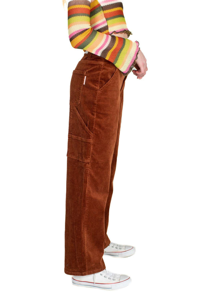 Brown Stretch Corduroy Carpenter Jeans
