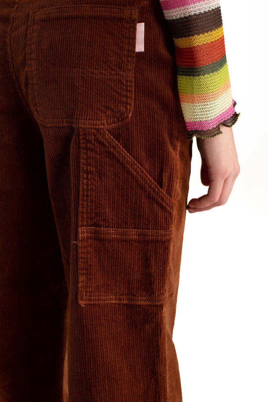 Brown Stretch Corduroy Carpenter Jeans
