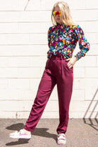 Burgundy Pleated Vintage Pants (sz. 5/6)