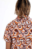 Burnt Orange Floral Loops Button Up Shirt